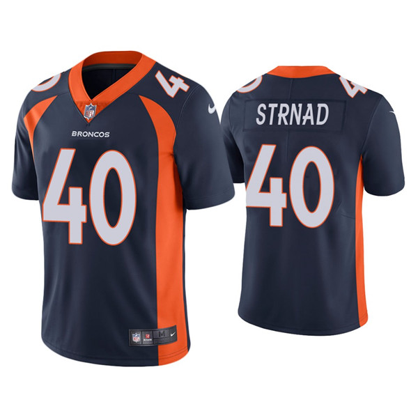 Denver Broncos #40 Justin Strnad Navy Vapor Untouchable Limited Stitched Jersey