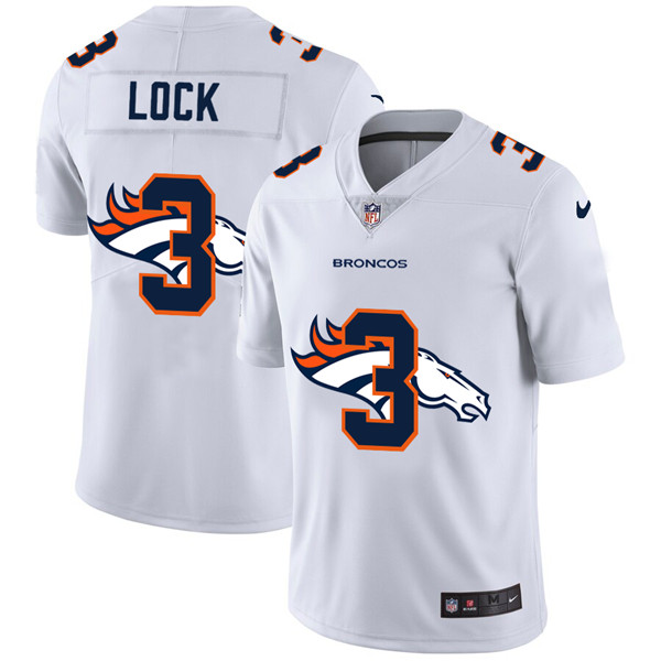 Denver Broncos #3 Drew Lock White Stitched Jersey