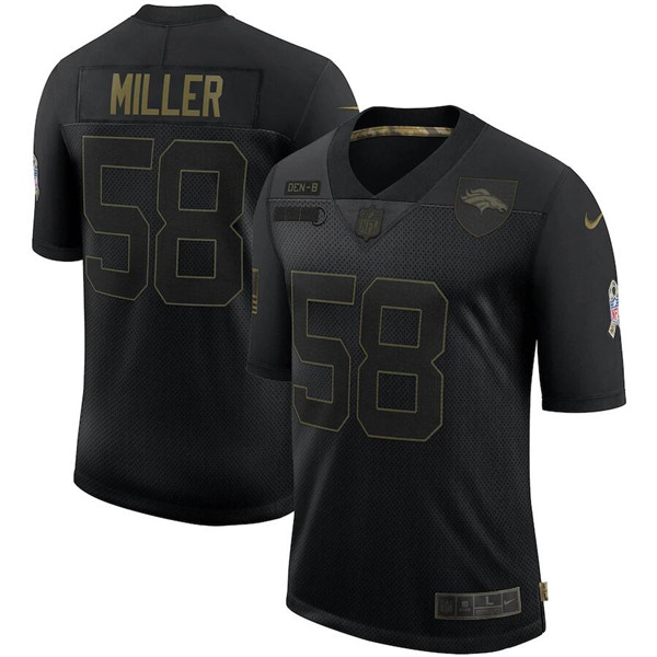 Denver Broncos #58 Von Miller Black 2020 Salute To Service Limited Stitched Jersey