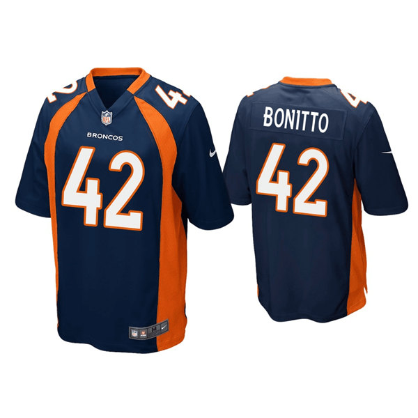 Denver Broncos #42 Nik Bonitto Navy Game Stitched Jersey