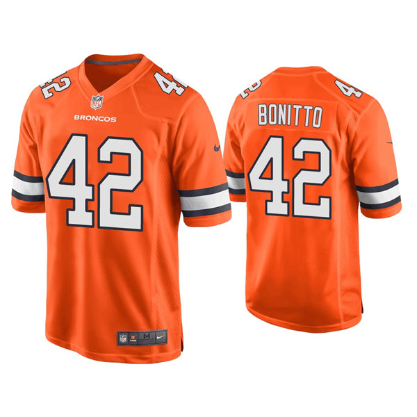 Denver Broncos #42 Nik Bonitto Orange Game Stitched Jersey