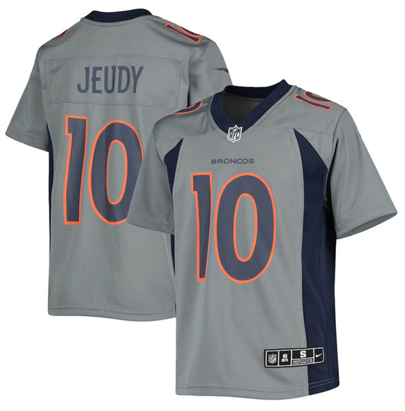Denver Broncos #10 Jerry Jeudy Gray Game Stitched Game Jersey