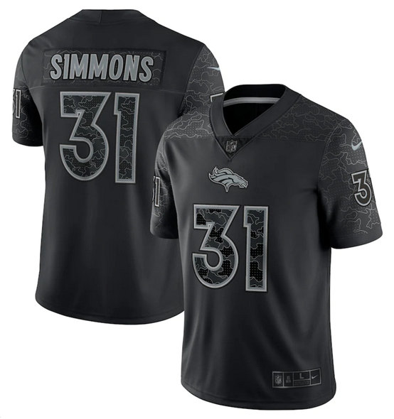 Denver Broncos #31 Justin Simmons Black Reflective Limited Stitched Football Jersey