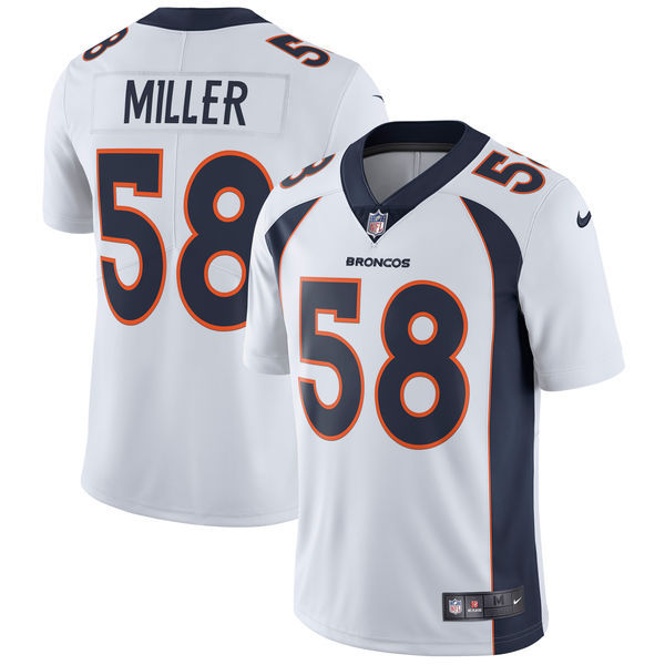Denver Broncos #58 Von Miller Nike White Vapor Untouchable Limited Stitched Jersey