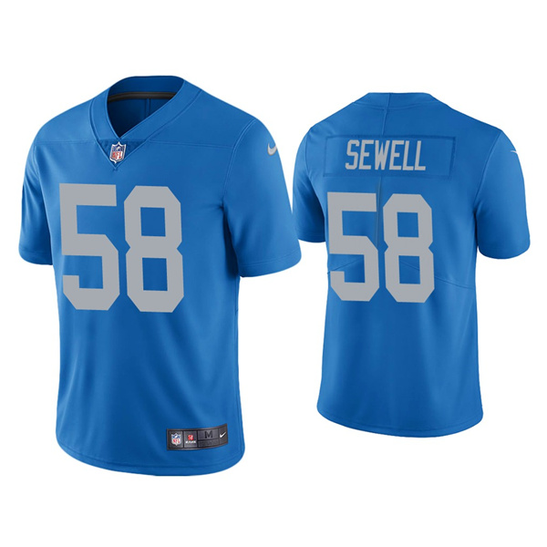 Detroit Lions #58 Penei Sewell 2021 Draft Blue Vapor Untouchable Limited Stitched Jersey