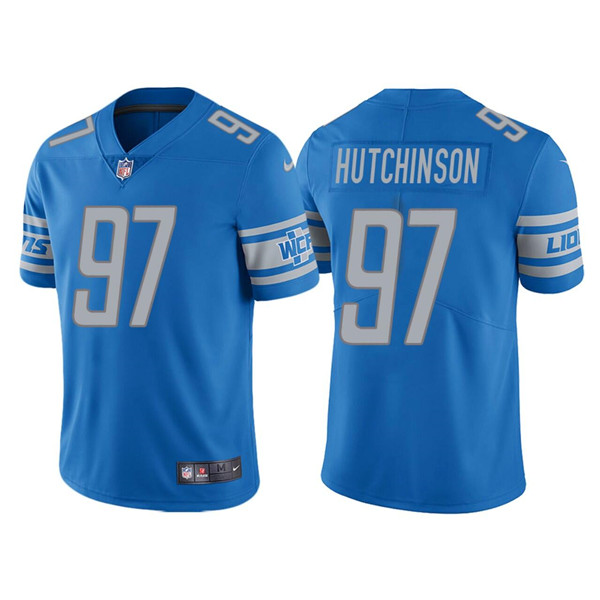 Detroit Lions #97 Aidan Hutchinson Blue Vapor Untouchable Limited Stitched Jersey