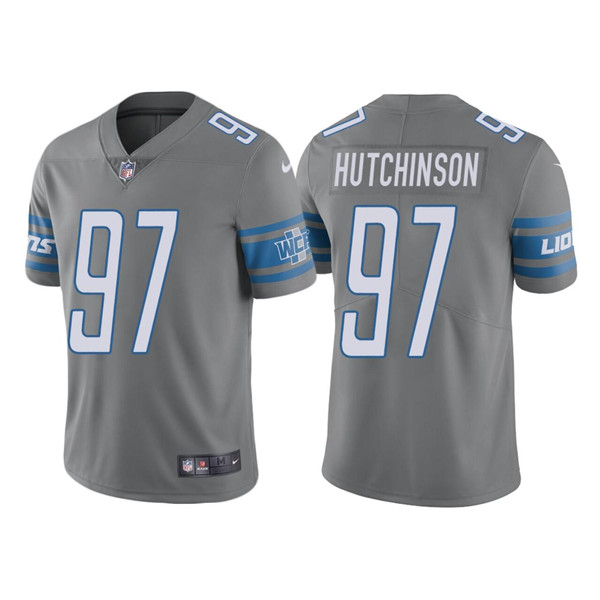 Detroit Lions #97 Aidan Hutchinson Gray Vapor Untouchable Limited Stitched Jersey