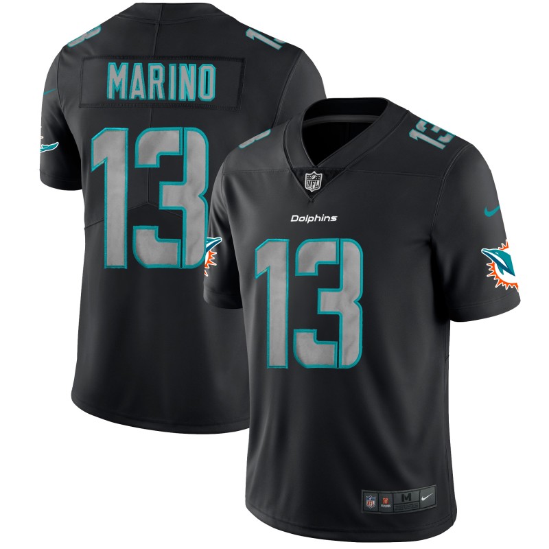 Dolphins #13 Dan Marino Black 2018 Impact Limited Stitched Jersey