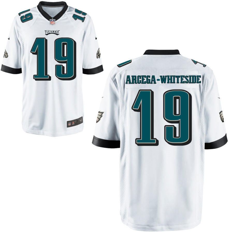 Eagles #19 JJ Arcega-Whiteside White Stitched Jersey