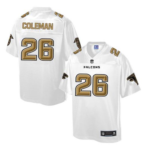 Falcons #26 Tevin Coleman White Pro Line Fashion Game Nike Jersey