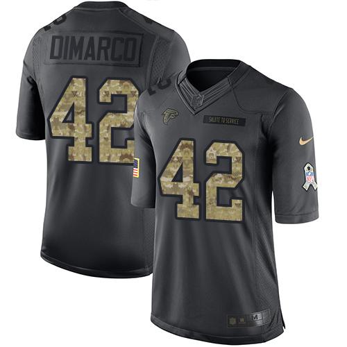 Falcons #42 Patrick DiMarco Black Stitched Limited 2016 Salute To Service Nike Jersey