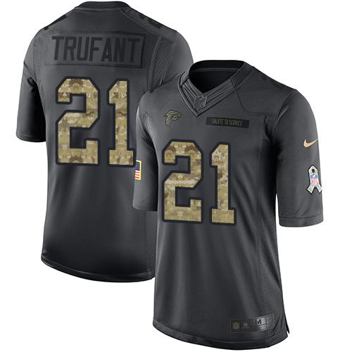 Falcons #21 Desmond Trufant Black Stitched Limited 2016 Salute To Service Nike Jersey