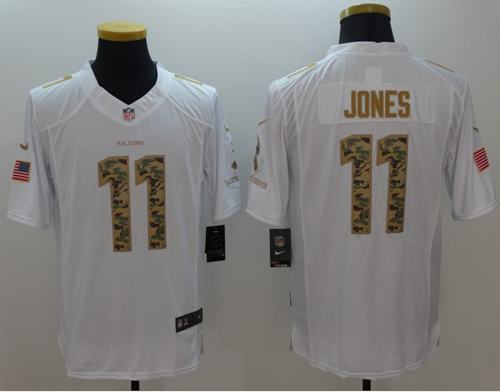 Falcons #11 Julio Jones White Stitched Limited Salute To Service Nike Jersey