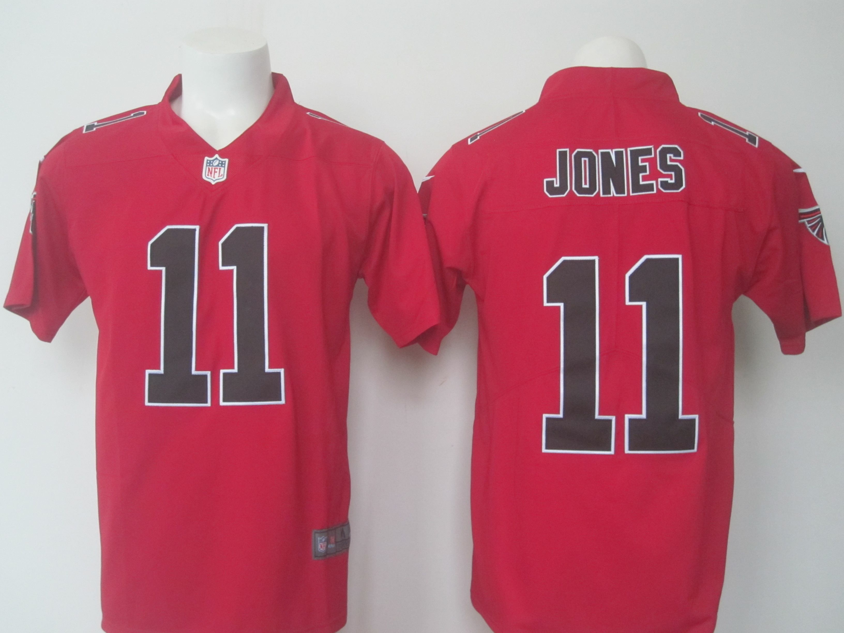 Falcons #11 Julio Jones Red Limited Rush Stitched Nike Jersey