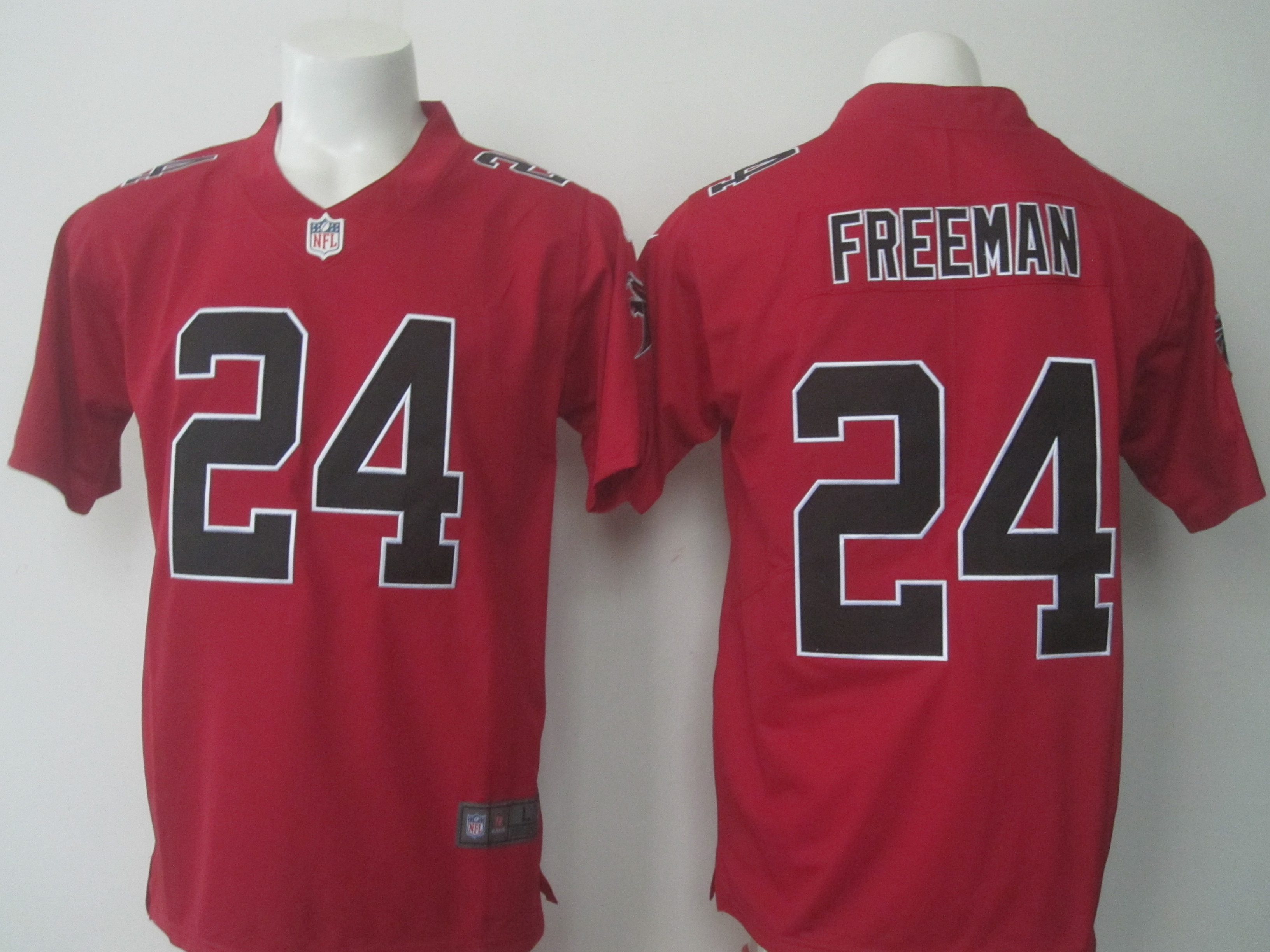 Falcons #24 Devonta Freeman Red Limited Rush Stitched Nike Jersey