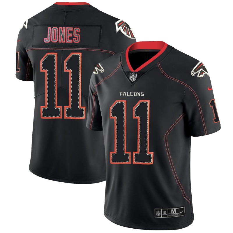 Falcons #11 Julio Jones 2018 Lights Out Black Color Rush Limited Jersey