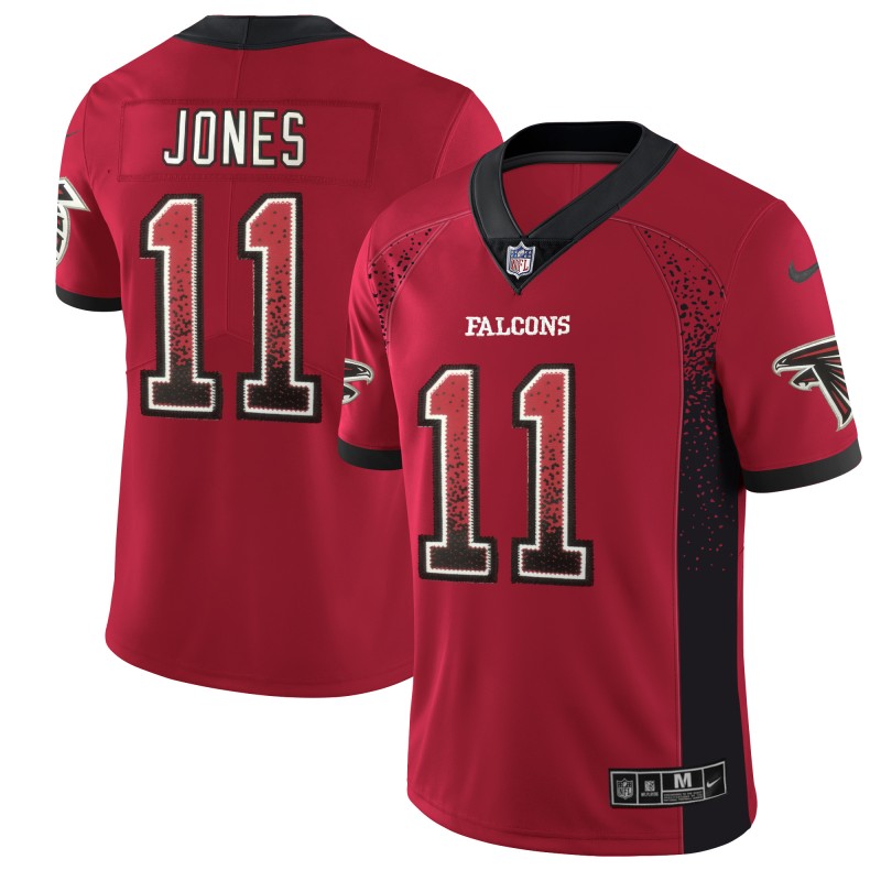 Falcons #11 Julio Jones Red 2018 Drift Fashion Color Rush Limited Stitched Jersey