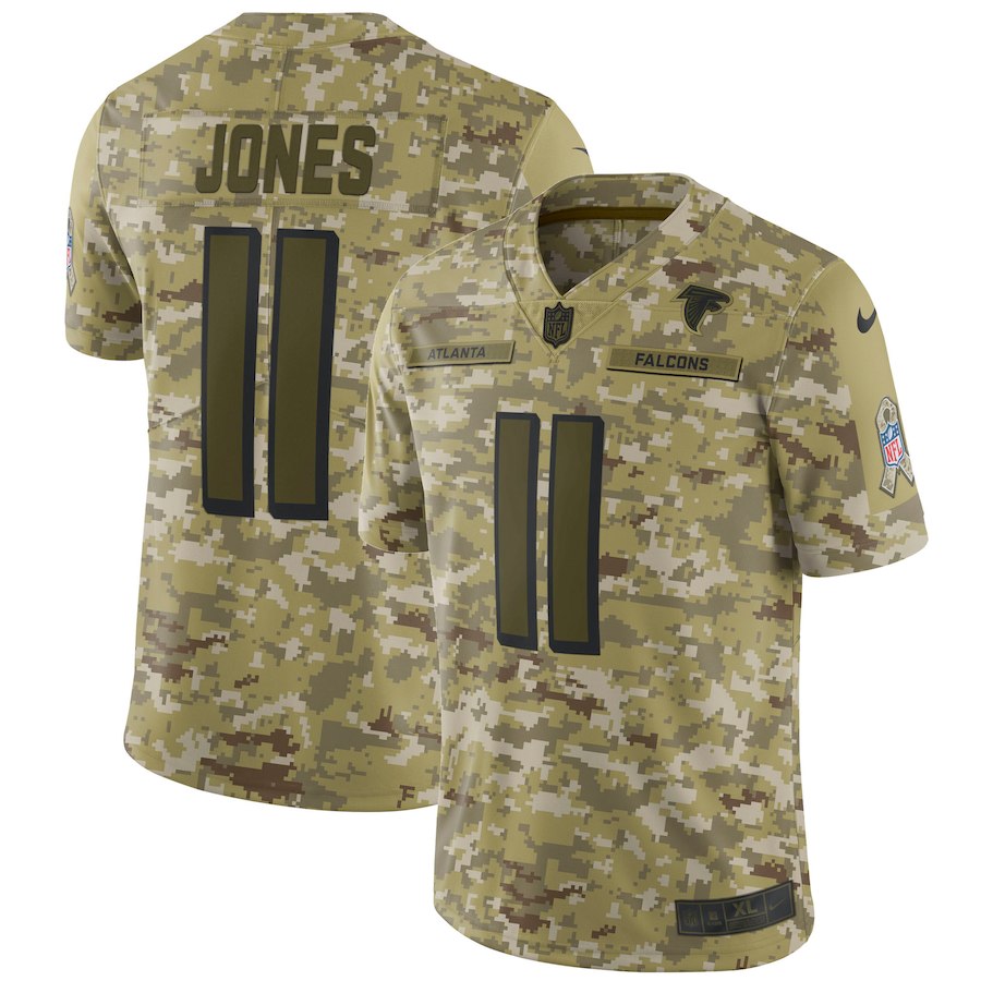 Falcons #11 Julio Jones 2018 Camo Salute To Service Limited Stitched Jersey