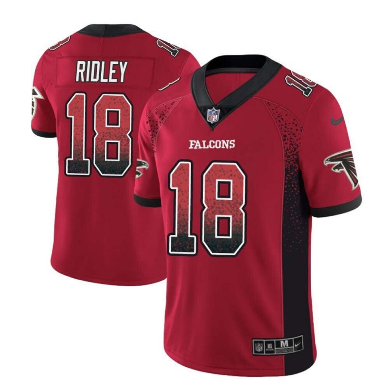 Falcons #18 Calvin Ridley Red 2018 Drift Fashion Color Rush Limited Stitched Jersey