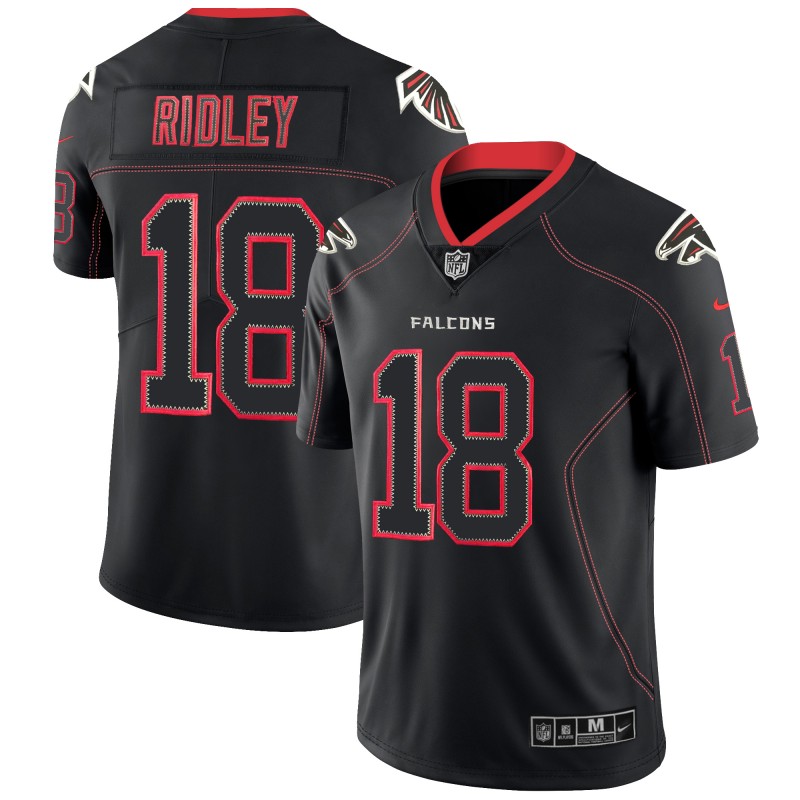 Falcons #18 Calvin Ridley Black 2018 Lights Out Color Rush Limited Stitched Jersey
