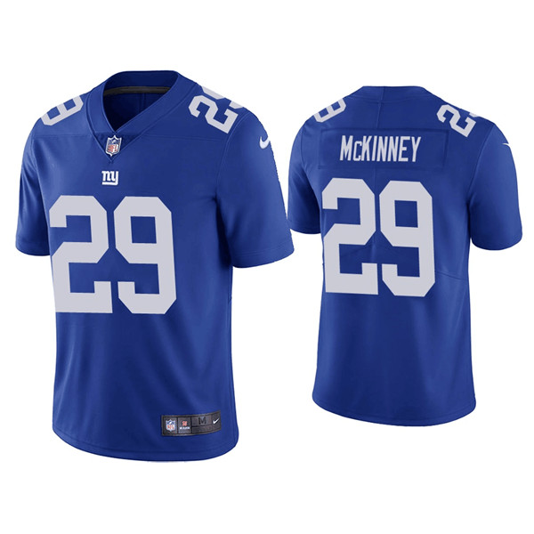 Giants #29 Xavier McKinney Blue Vapor Untouchable Limited Stitched Jersey