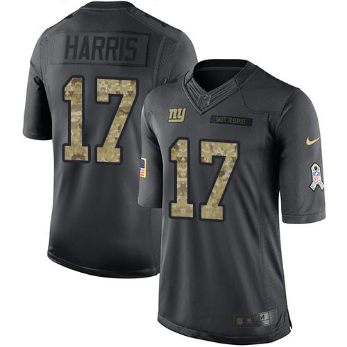 Giants #17 Dwayne Harris Black Stitched Limited 2016 Salute To Service Nike Jersey