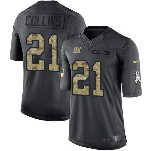 Giants #21 Landon Collins Black Stitched Limited 2016 Salute To Service Nike Jersey