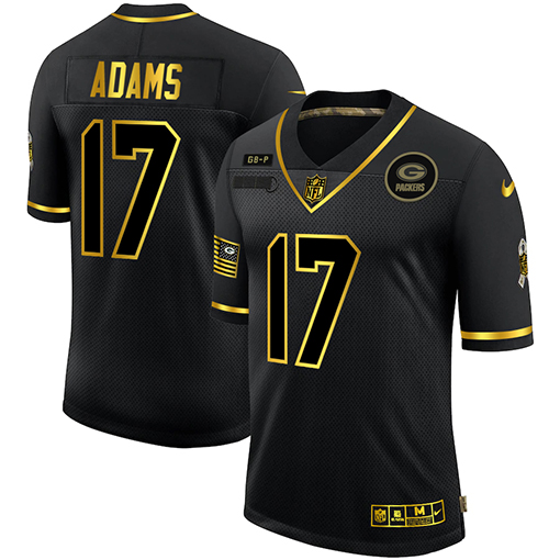 Green Bay Packers #17 Davante Adams 2020 Black Gold Salute To Service Limited Stitched Jersey