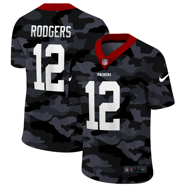 Green Bay Packers #12 Aaron Rodgers 2020 Camo Limited Stitched Jersey