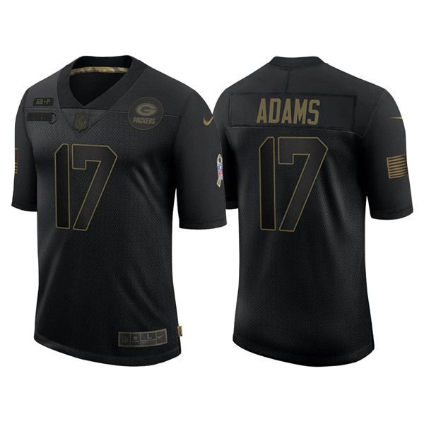 Green Bay Packers #17 Davante Adams 2020 Black Salute To Service Limited Stitched Jersey