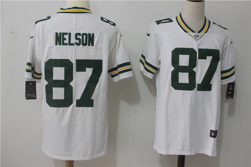 Green Bay Packers #87 Jordy Nelson White Stitched Vapor Untouchable Limited Nike Jersey