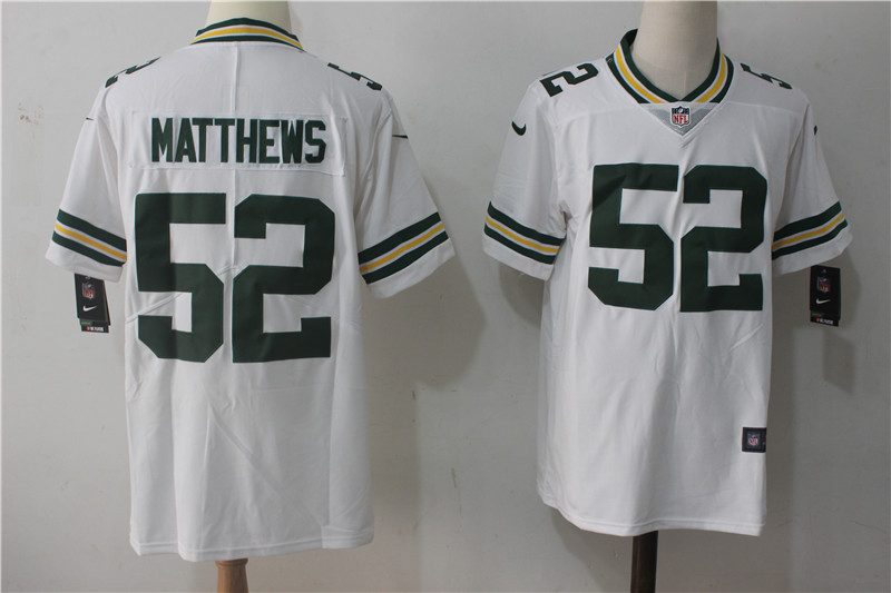 Green Bay Packers #52 Clay Matthews White Stitched Vapor Untouchable Limited Nike Jersey