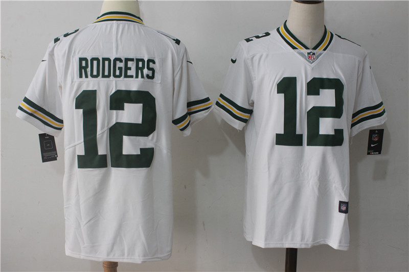 Green Bay Packers #12 Aaron Rodgers White Stitched Vapor Untouchable Limited Nike Jersey