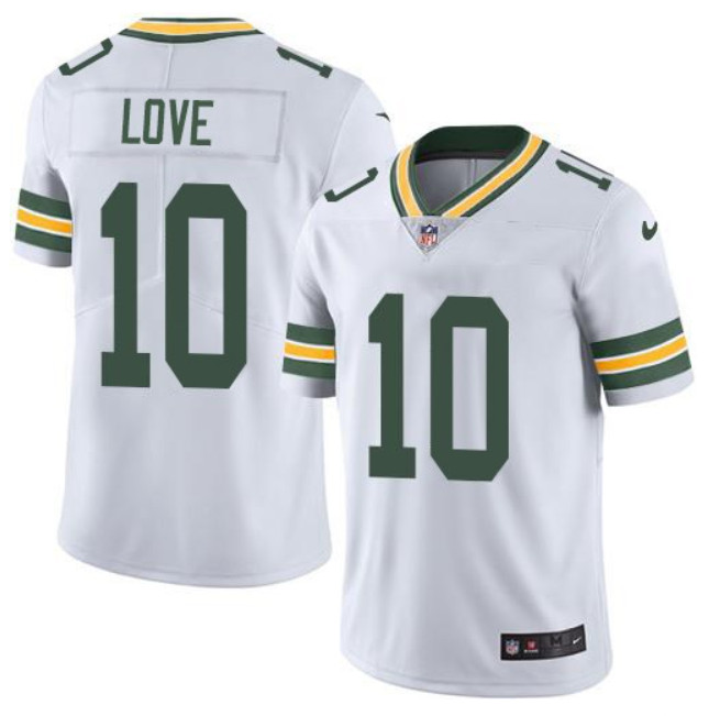 Green Bay Packers #10 Jordan Love Green 2020 White Draft Vapor Untouchable Limited Stitched Jersey