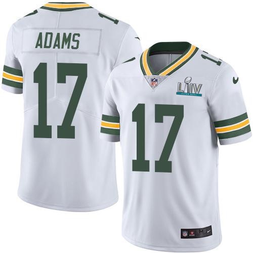 Green Bay Packers #17 Davante Adams White Super Bowl LIV Vapor Untouchable Stitched Limited Jersey