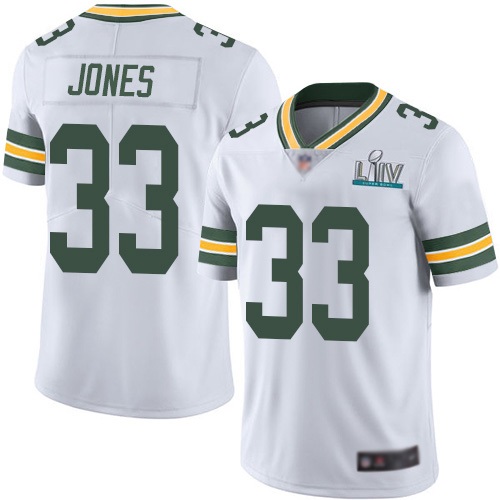 Green Bay Packers #33 Aaron Jones White Super Bowl LIV Vapor Untouchable Stitched Limited Jersey