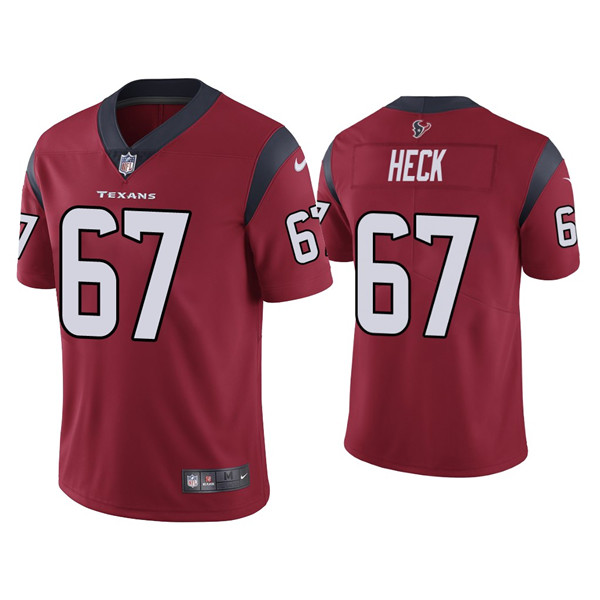Houston Texans #67 Charlie Heck Red Vapor Untouchable Limited Stitched Jersey