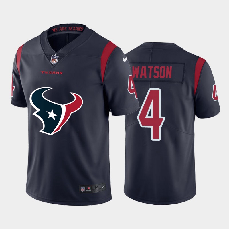 Houston Texans #4 Deshaun Watson Navy 2020 Team Big Logo Limited Stitched Jersey