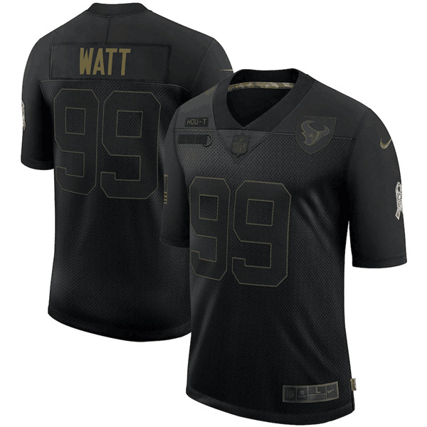 Houston Texans #99 J.J. Watt 2020 Black Salute To Service Limited Stitched Jersey