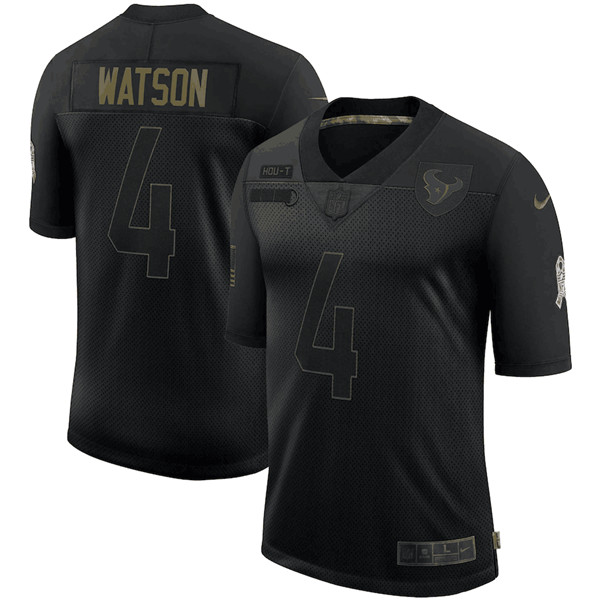 Houston Texans #4 Deshaun Watson 2020 Black Salute To Service Limited Stitched Jersey