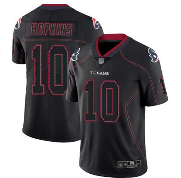 Houston Texans #10 DeAndre Hopkins Lights Out Black Color Rush Limited Stitched Jersey