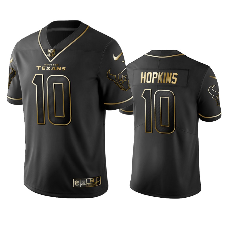 Houston Texans #10 DeAndre Hopkins Black 2019 Golden Edition Limited Stitched Jersey