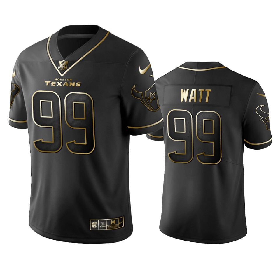 Houston Texans #99 J.J. Watt Black 2019 Golden Edition Limited Stitched Jersey