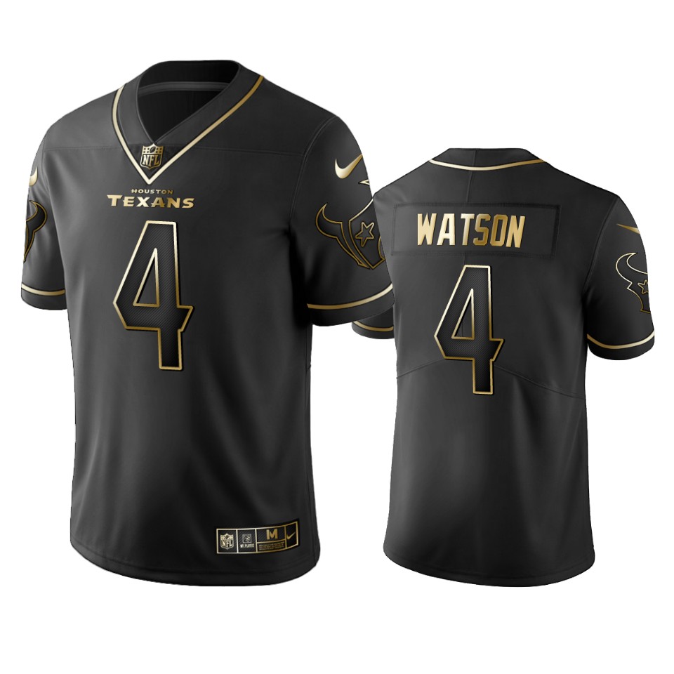 Houston Texans #4 Deshaun Watson Black 2019 Golden Edition Limited Stitched Jersey