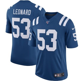 Indianapolis Colts #53 Darius Leonard Blue 2019 100th Season Vapor Untouchable Limited Stitched Jersey.