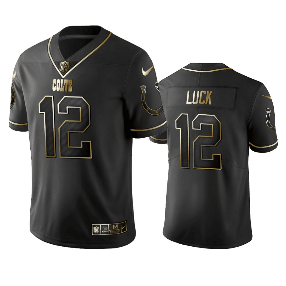 Indianapolis Colts #12 Andrew Luck 2019 Black Gold Edition Stitched Jersey