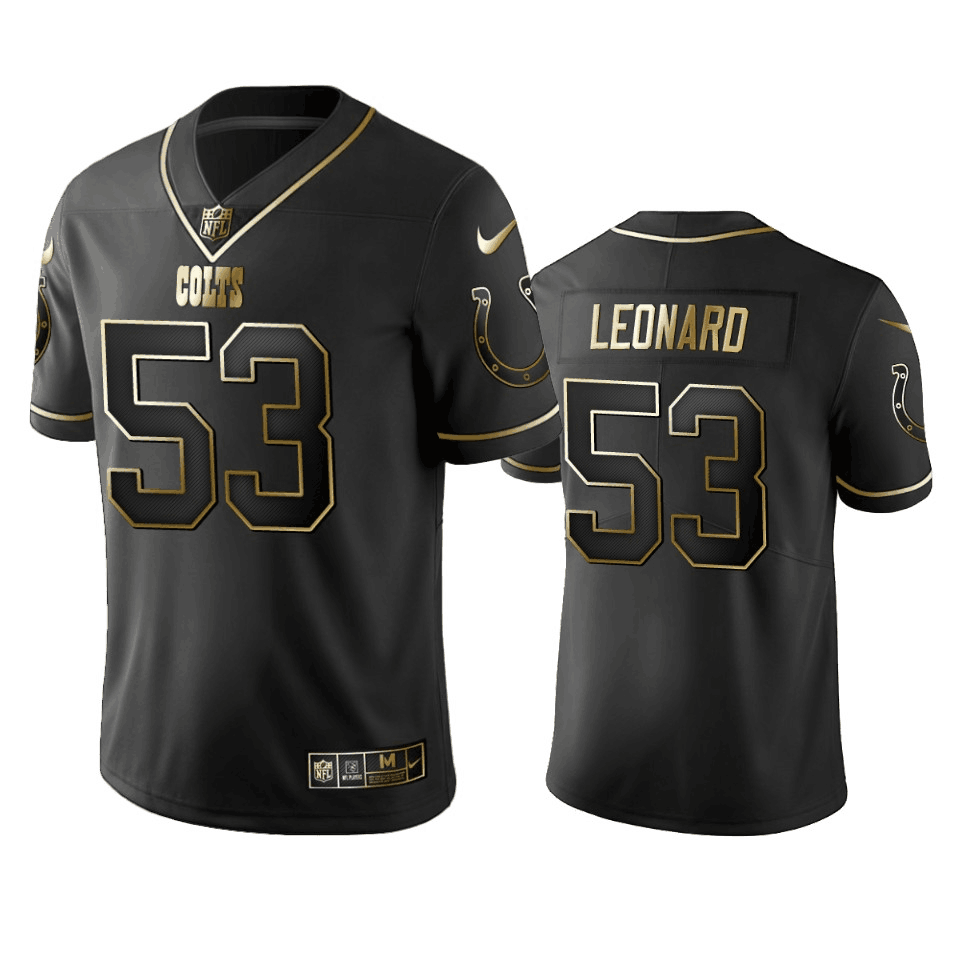 Indianapolis Colts #53 Darius Leonard 2019 Black Gold Edition Stitched Jersey
