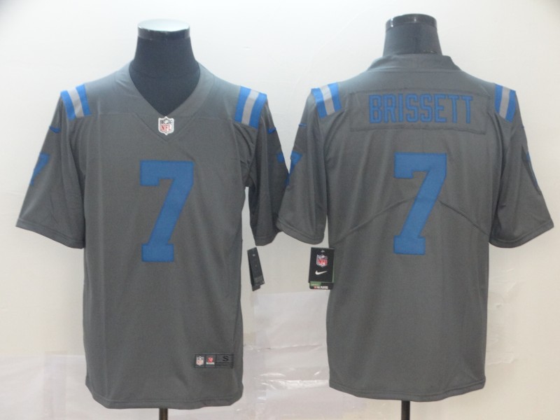 Indianapolis Colts #7 Jacoby Brissett Gray Inverted Legend Stitched Jersey