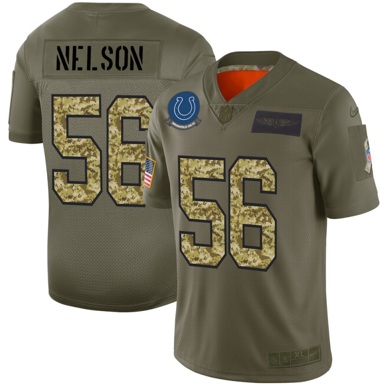 Indianapolis Colts #56 Quenton Nelson 2019 Olive Camo Salute To Service Limited Stitched Jersey