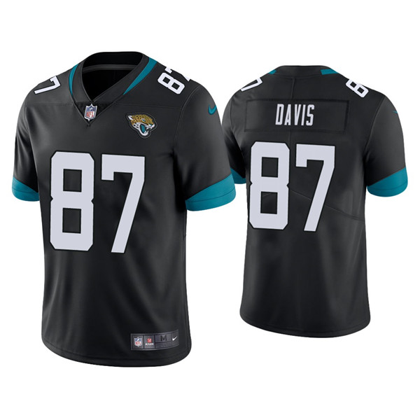 Jacksonville Jaguars #87 Tyler Davis Black Vapor Untouchable Limited Stitched Jersey